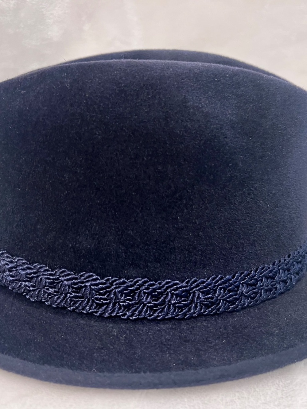 Stetson Sovereign Felt Hat Navy Blue Feather Band Size 6 7/8 (55 cm) - Picture 13 of 14
